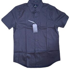 Ben Sherman navy and brown short sleeve button down shirt sz L